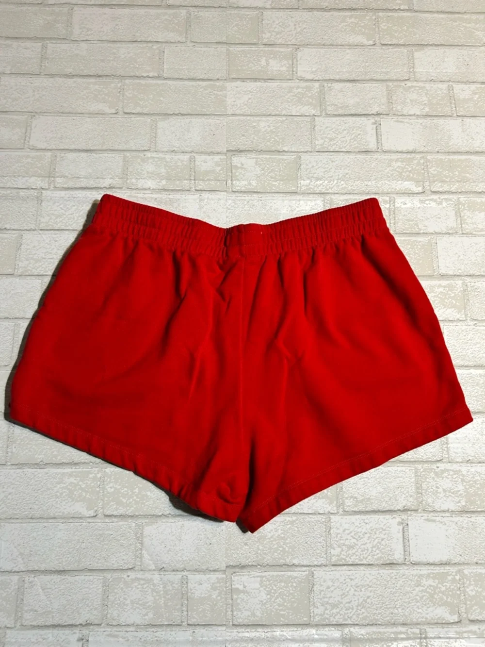 State of Mind Red Athletic Shorts with Bow Accent